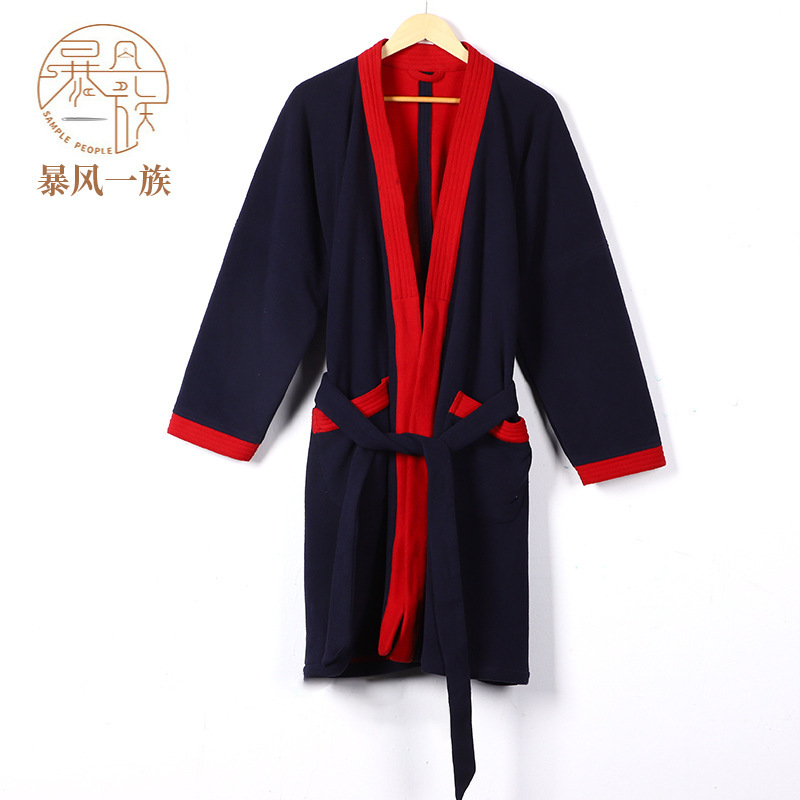 Polar Fleece Couple's Bathrobe, Lamb Fleece Nightgown, Autumn and Winter Sleepwear, Fleece Style, Customizable for Home Use, Can Be Worn Outside, Warm Couple's Style Polar Fleece Couple's Bathrobe, Lamb Fleece Nightgown, Autumn and Winter Sleepwear, Fleece Style, Customizable for Home Use, Can Be Worn Outside, Warm Couple's Style