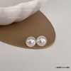 Silver needle, small design earrings from pearl, silver 925 sample, 2024 years, light luxury style