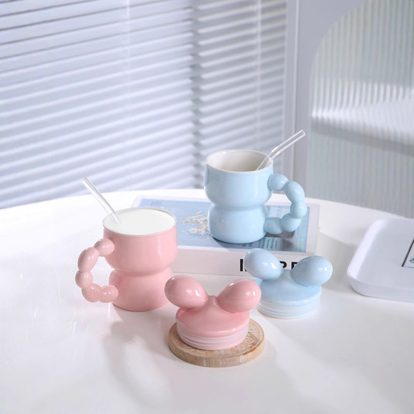 Dustproof ceramic glass with bow with glass for home use