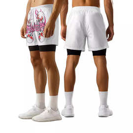 美式篮球短裤带内衬假两件健身运动训练球裤速干休闲男女薄款裤子