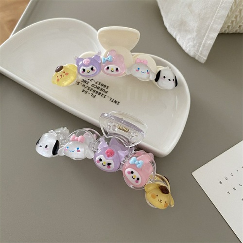 Thin glitter Sanrio hair clip Melody women's back hair clip cute and elegant new girl's hair shark clip