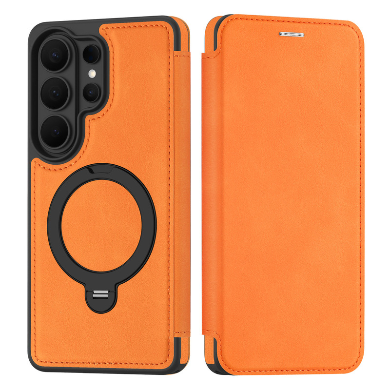 Suitable for Samsung S26Ultra Mobile Phone Case, Armor Shield, 360-Degree Rotating Stand, Flip Cover Leather Case, A57 Card Holder Protective Case