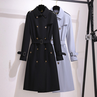 60.00 kg-175.00 kg plus size women's clothing wholesale 2024 autumn new chubby girl waist slim fashion long windbreaker