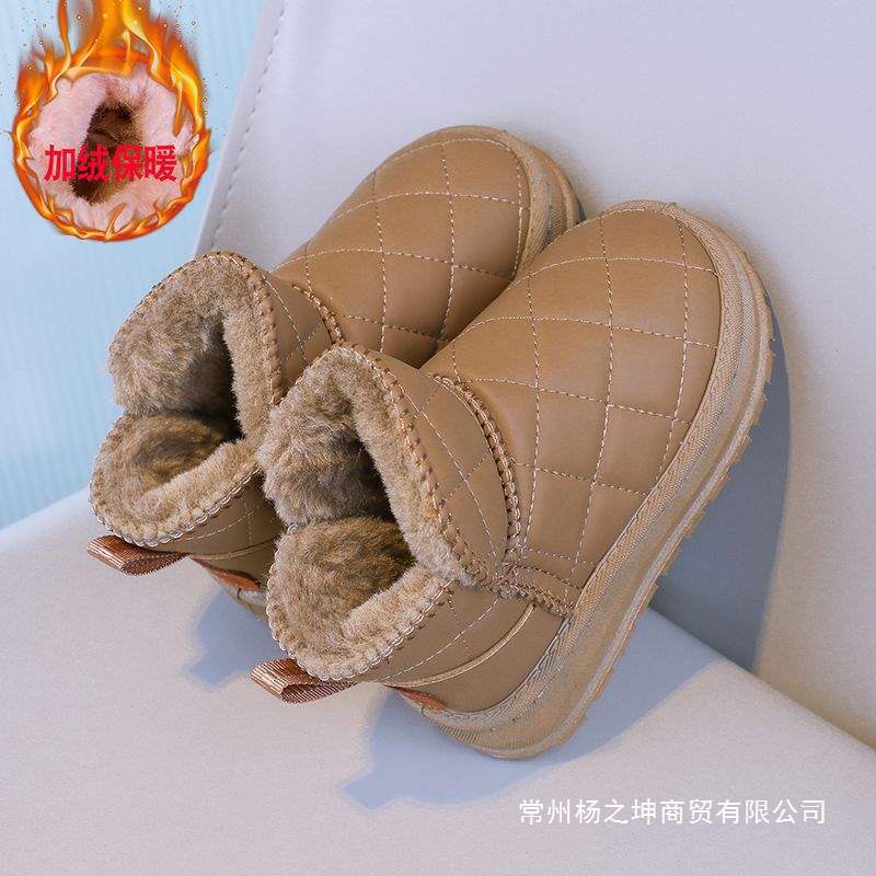 Children's Snow Boots, New Style, Girls' Cotton Shoes, Fleece-Lined, All-Season Boys' Versatile Large Cotton Mid-Cut Boots, Versatile Style