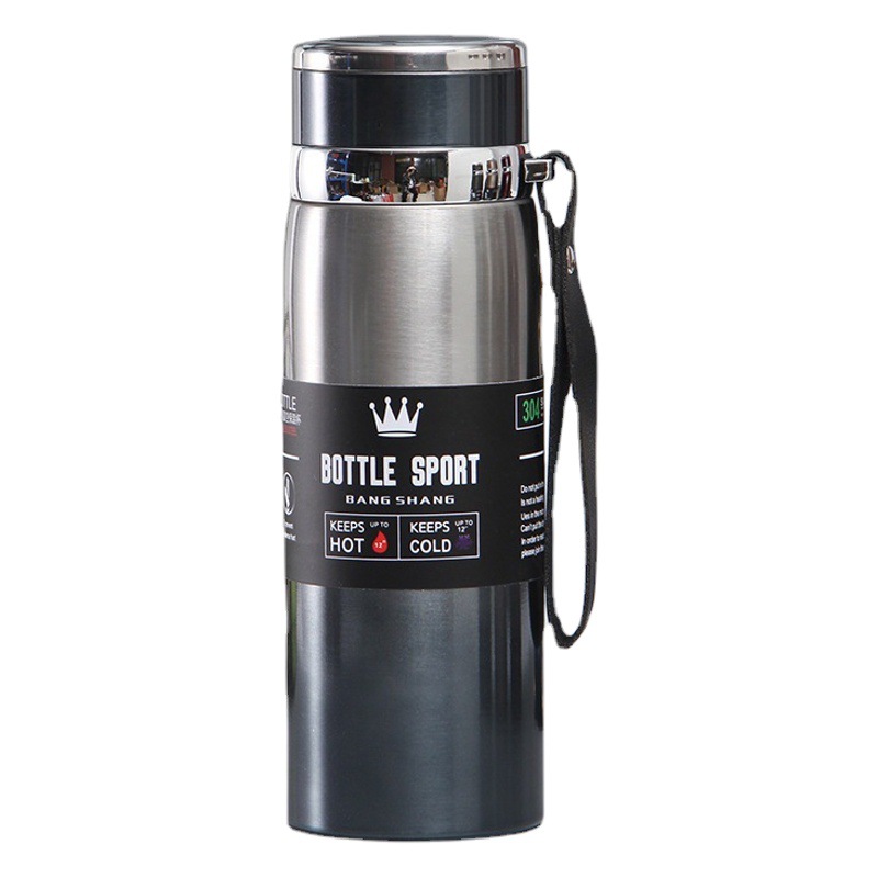 Cross-border exclusive 316 stainless steel thermos cup portable sling travel pot large capacity outdoor sports kettle batch