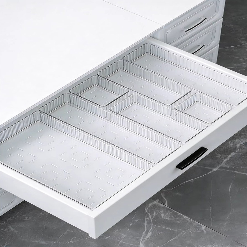 抽屉内置化妆品分格收纳盒整理盒梳妆台护肤品桌面杂物收纳盒透明