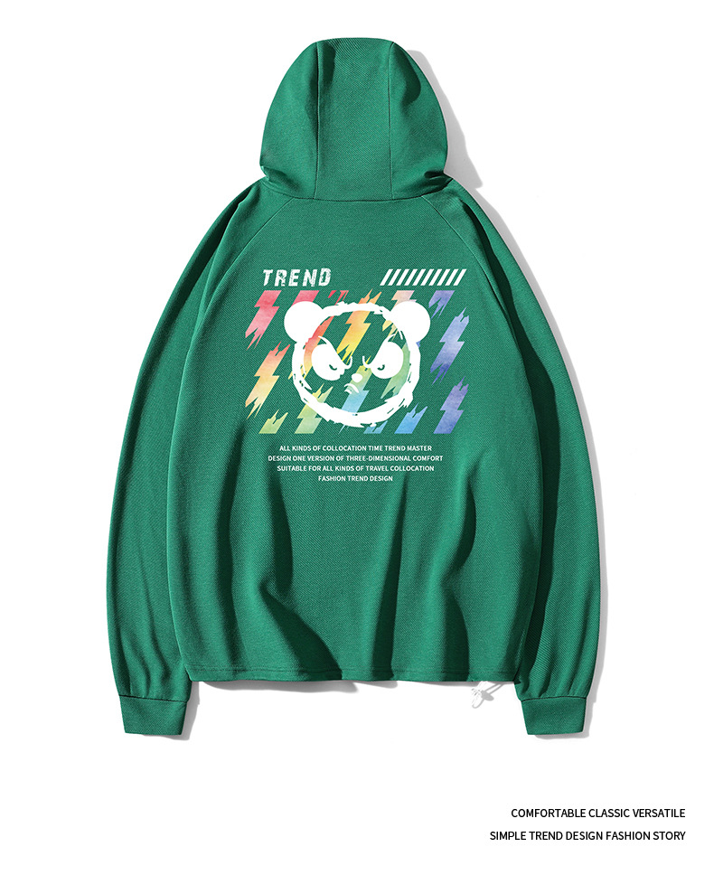 Men's Hooded Sweatshirt Jacket Loose Versatile Pullover Top_voghion.com