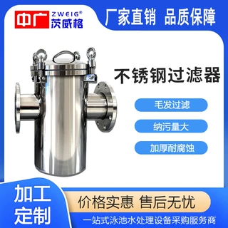 厂家直销304不锈钢篮式过滤 快开式泳池毛发收集器污水管道除污器