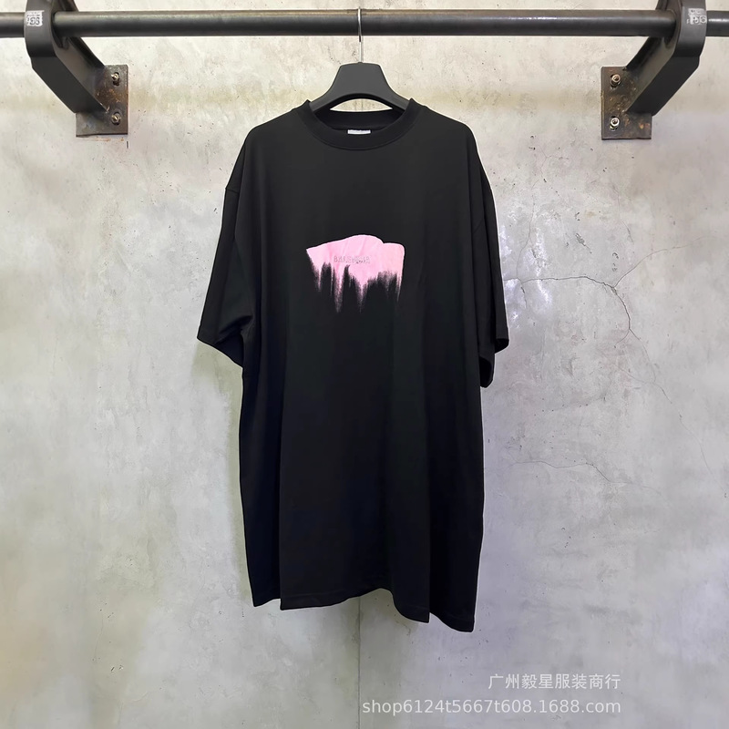 High-End Version B Brand 26Ss 3m Embroidered Print Round Neck Short-Sleeve Os Loose Versatile European and American Style Unisex T-Shirt High-End Version B Brand 26Ss 3m Embroidered Print Round Neck Short-Sleeve Os Loose Versatile European and American Style Unisex T-Shirt