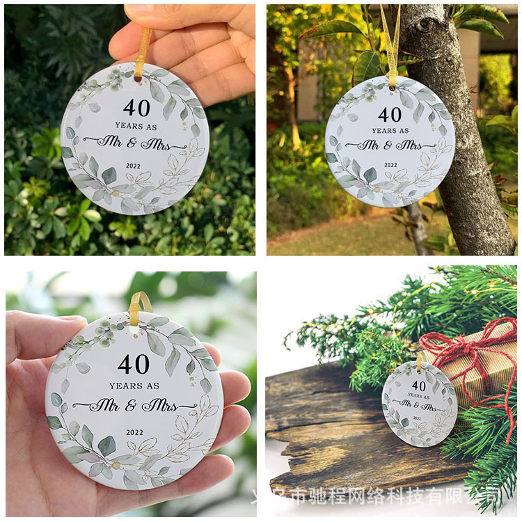 Cross-border new 2022 Christmas decoration pendant creative love eternal couple anniversary wedding gift decorations