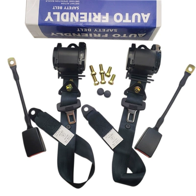 and Rear Diagonal Shoulder Type with — Car seat belt - slk3-black-two-sets-in-one-box-with-screws