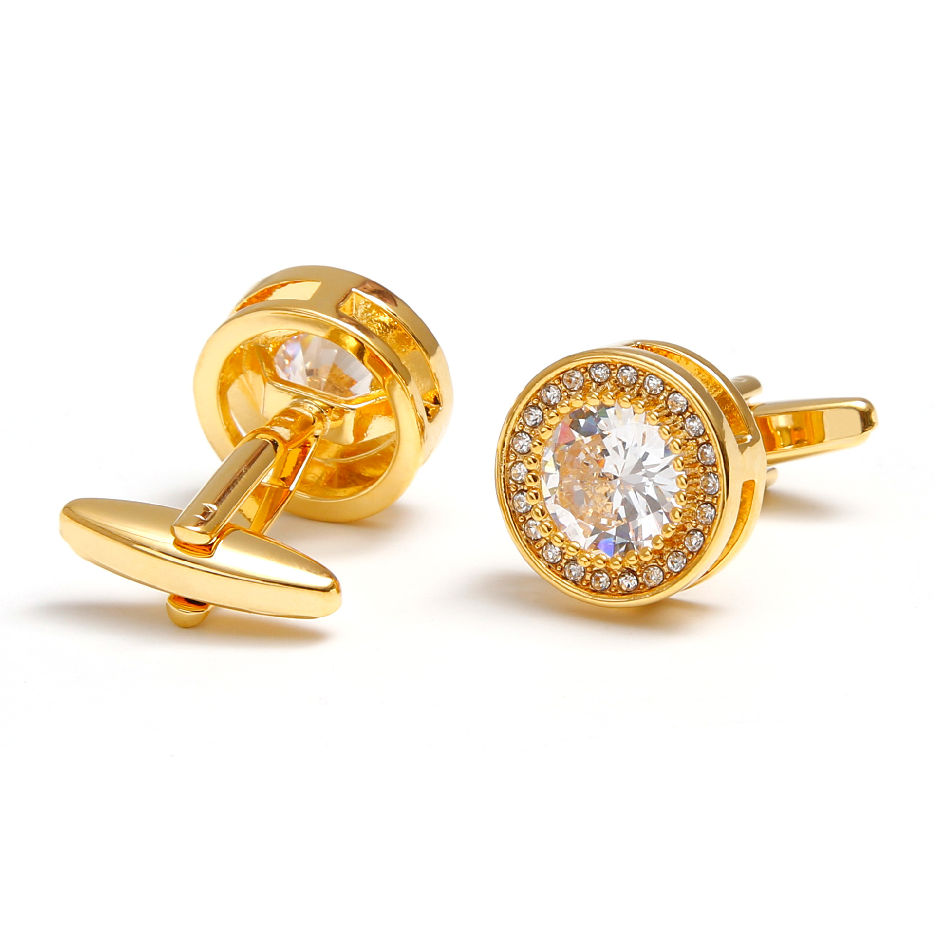 Vyrų sąsagos apvalios retro su cirkoniu marškiniams_voghion.com