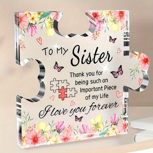 Cross-Border Acrylic Heart Puzzle Thanksgiving Mother's Day Birthday Gift for Mom Creative Transparent Table Setting