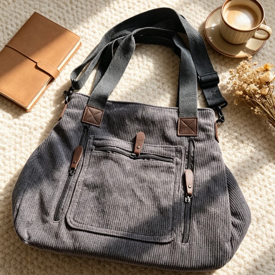 Large-capacity canvas bag for women, 2026 new casual handbag, versatile vintage shoulder bag, commuter crossbody bag