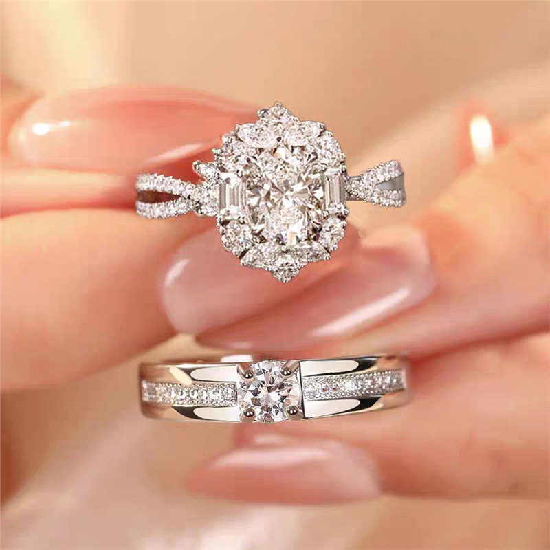 Wedding Ring Set Simulation for Engagement Ceremony Photo Props with Movable Dove Egg Fake Diamond Rings
