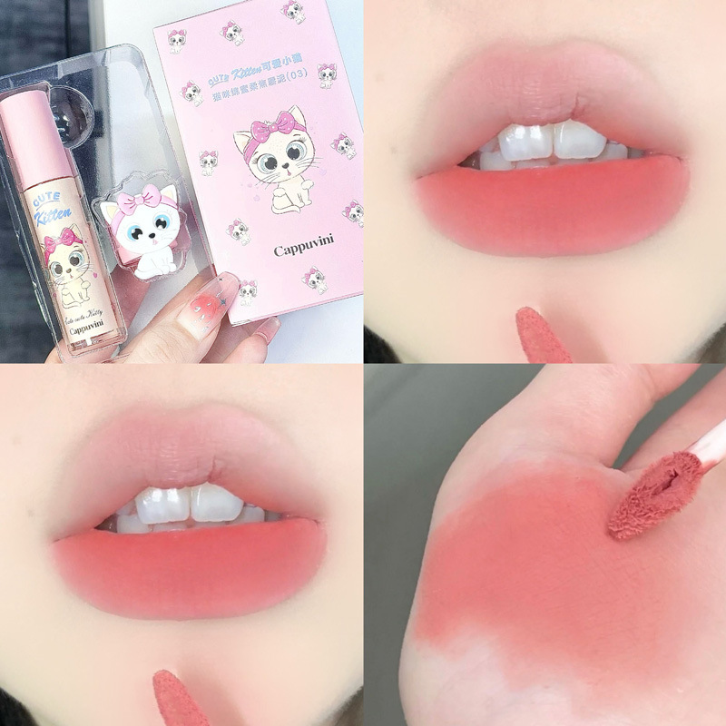 Cappuvini gato suave crema de labios suave crema de labios de verano brillante brillo de labios baratos estudiantes