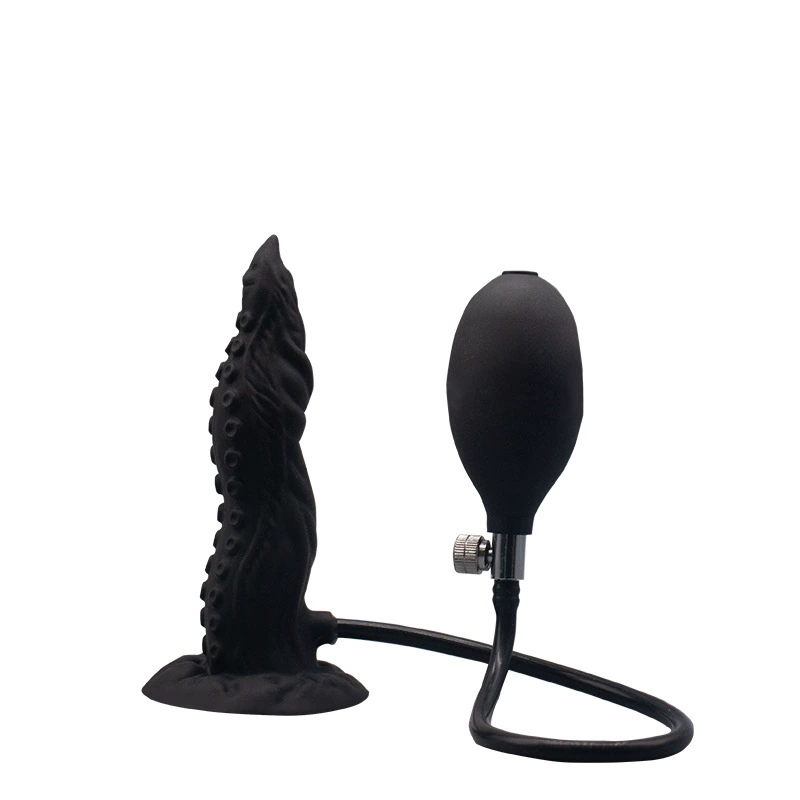 Inflatable Octopus Anal Plug, Silicone, Adjustable Size, Suction Base