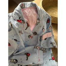 法式纯欲可爱小狗翻领睡衣女秋季新款高级感长袖长裤家居服套装