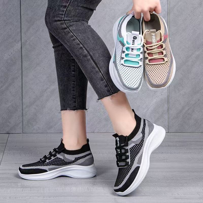 Women's Shoes Spring and Summer New Versatile Comfortable Casual Knitted Mesh Breathable Sneakers Casual Shoes Mesh Shoes