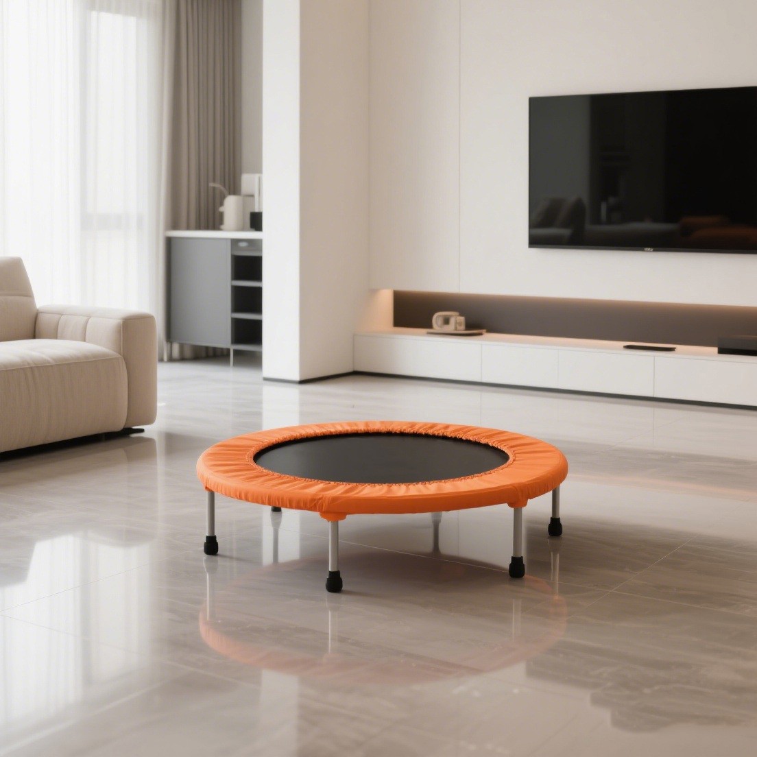 266.4cm Fitness Trampoline Elastic Cloth for Kidsren Outdoor Elastic Cloth Pp Material Adult Trampoline Home Foldableable