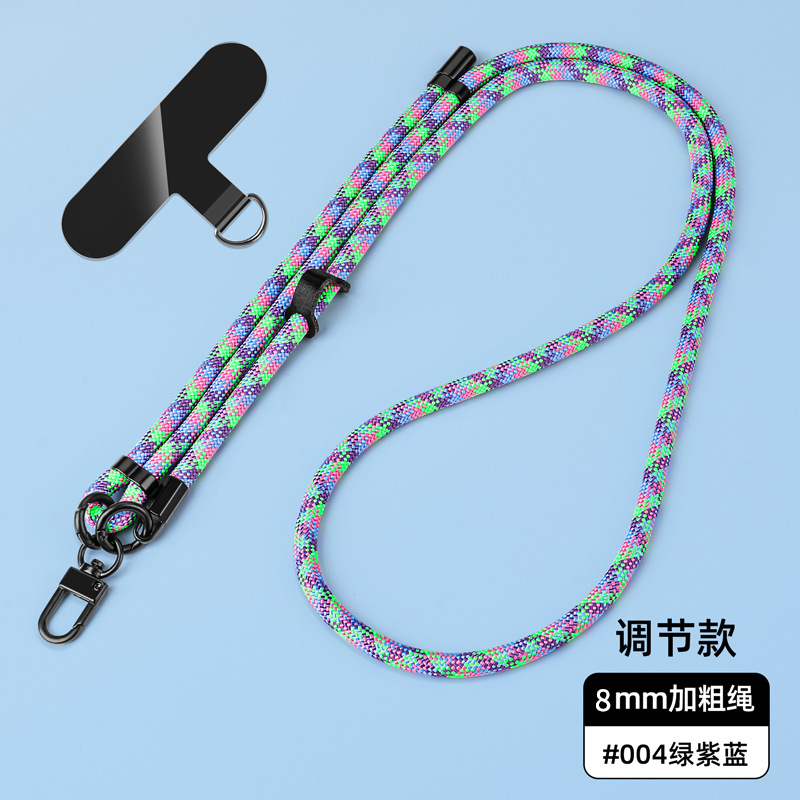 Cordón para teléfono móvil de 8mm, cuello colgante, mensajero, muñeca, eslinga de nailon resistente, cuerda anti-pérdida, longitud ajustable, espalda