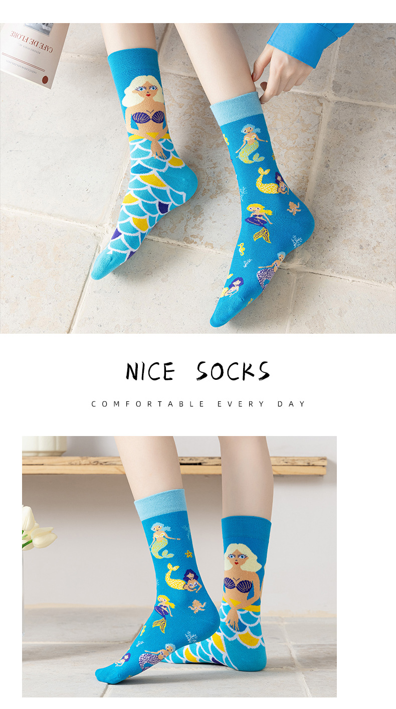 780g Weight Sock Classification 1 Set Quantity Daily Occasion Sweatproof Function Cartoon Pattern All Seasons Season Unisex Gender Cotton Fabric Fashion Style Unisex Fashion Cartoon Cotton Crew Socks 1 Set 7