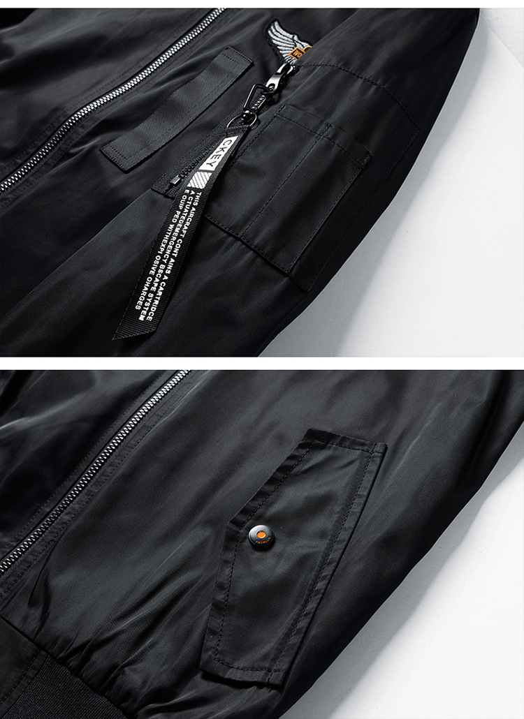 Men's Pilot Jacket Double Sided Embroidered Baseball Jacket_voghion.com