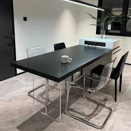 岩板岛台餐桌一体可伸缩小户型家用厨房现代极简悬浮中岛台加餐桌