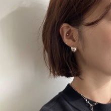 爱心耳扣s925银针耳环女2023年新款潮韩国气质网红个性设计感耳钉