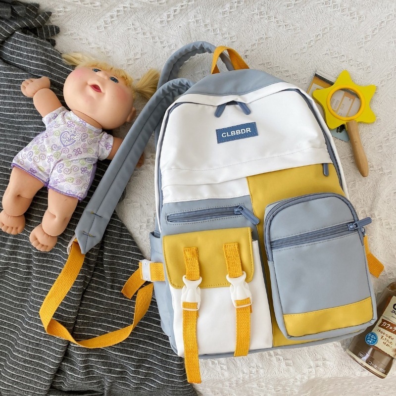 Forest Style School Bag Female Korean Version Harajuku Junior High School High School College Student Large Capacity Backpack Contrasting Color Japanese Style Ins Backpack