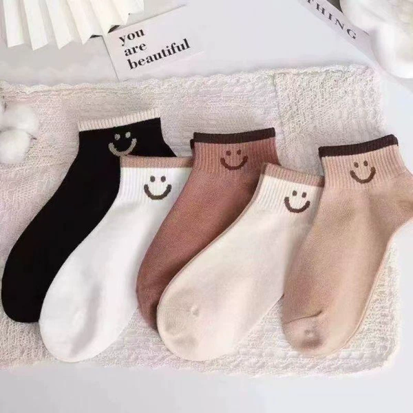 WD57 ship socks female two bars smiling face