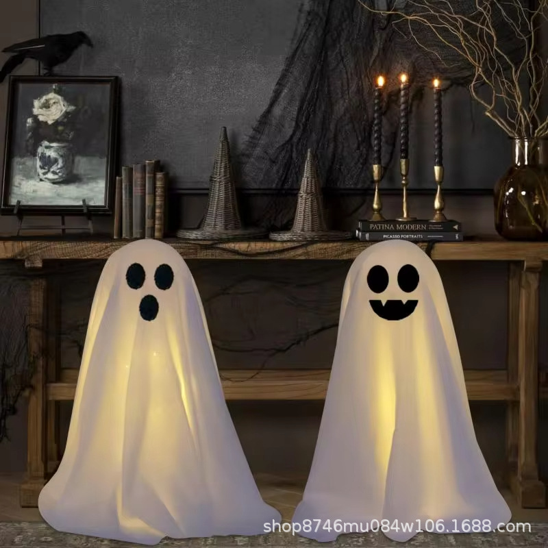Nuevos productos transfronterizos Decoración de Halloween Decoración de Halloween fantasma y operación de batería de luz ensamble Paquete de Halloween fantasma