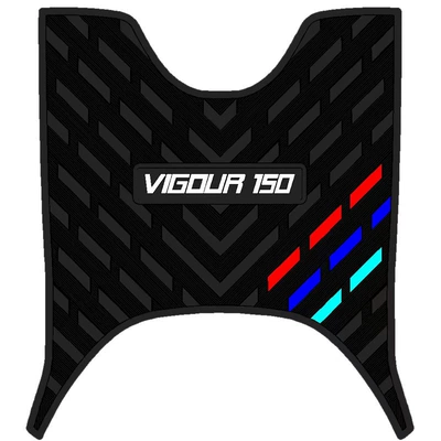 Suitable for Qianjiang Jin150 Three-Stripe Rubber Foot Pads Motorcycle Qj150T-6P Waterproof Scooter (Electric vehicle foot mat) - black-three-poles