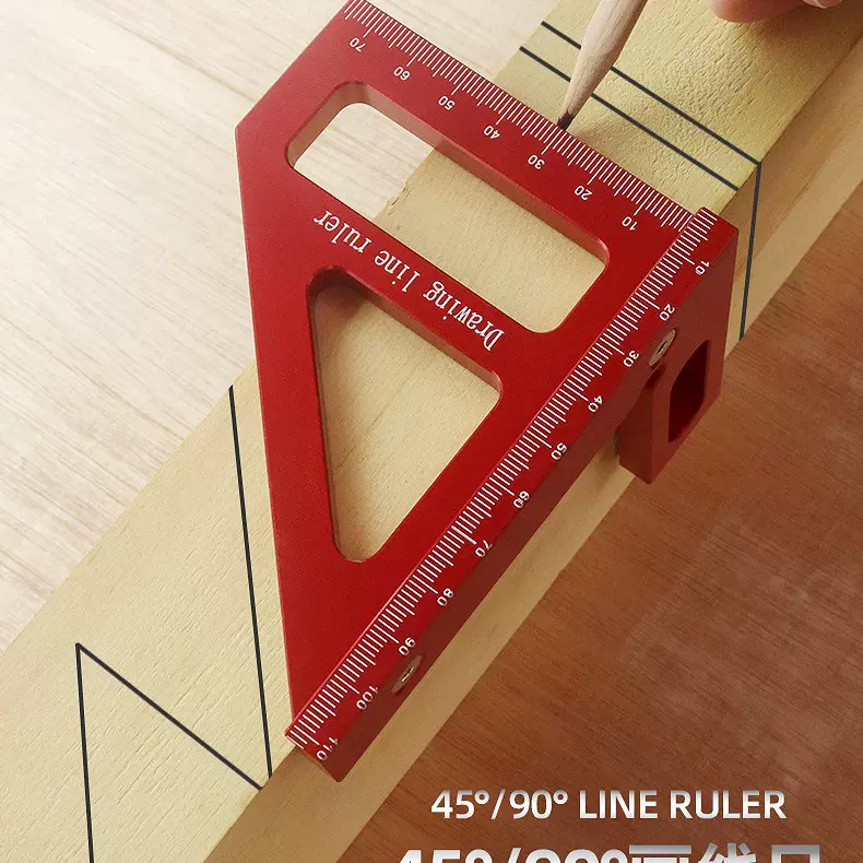 跨境木工划线尺 直角尺 角度尺 三角尺 划线器划线规角度器铝合金