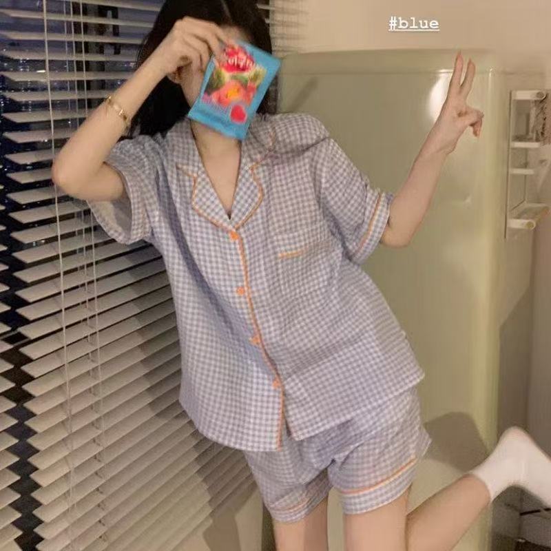 ZH-짧은 플립 커버-보라색 격자 무늬