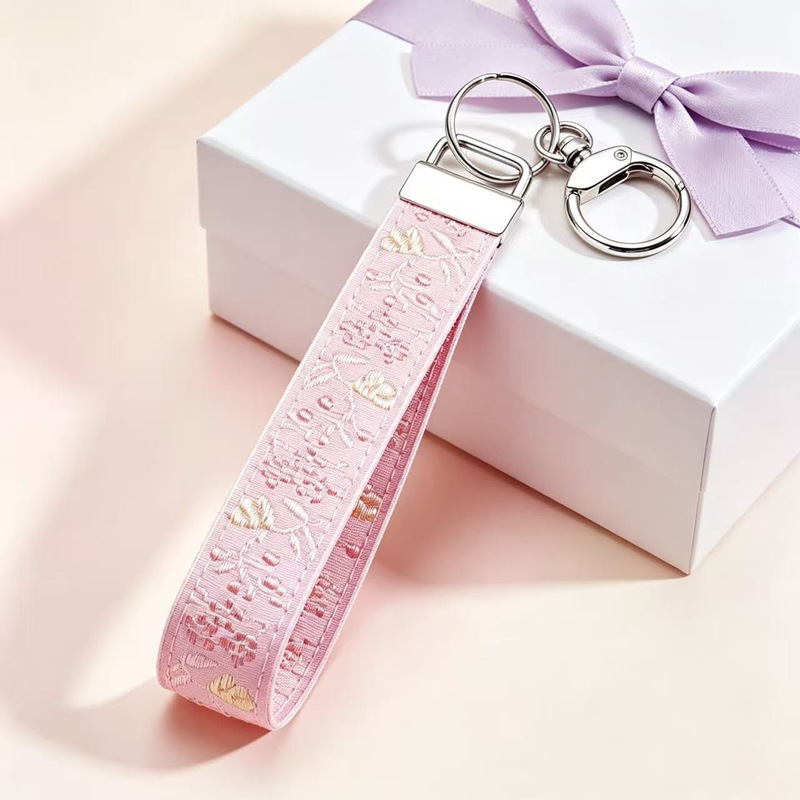 Bohemian style key wristband, new colorful jacquard woven keychain, anti-lost wrist strap, direct from the manufacturer