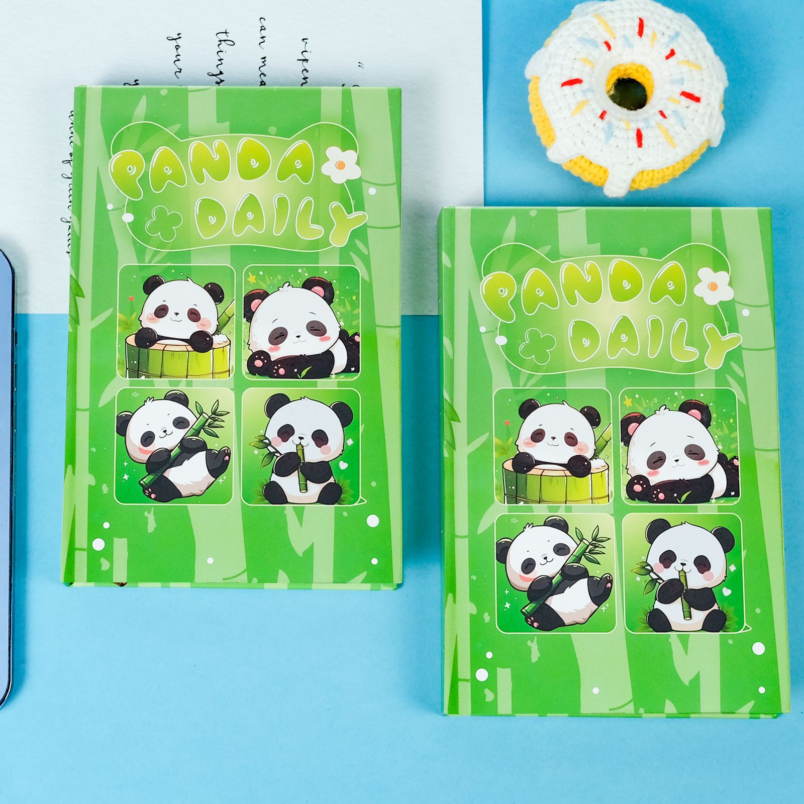 Cute Panda Daily Grid Notebook Portable Four Grid Record Book_voghion.com