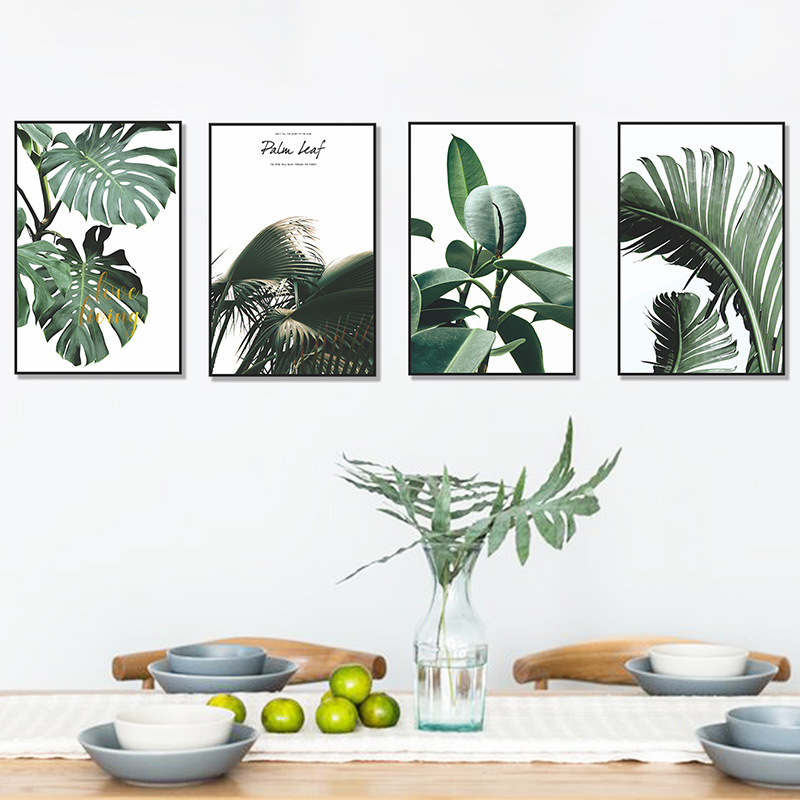 Nouvelle Plante Verte Feuille De Tortue Rectangle Plat Cadre Photo Autocollant Mural display picture 3