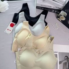 A57 # L-Xl 固定カッププルオーバーラテックスカップ快適な下着プッシュアップ調節可能なブラジャーアイスシルク
