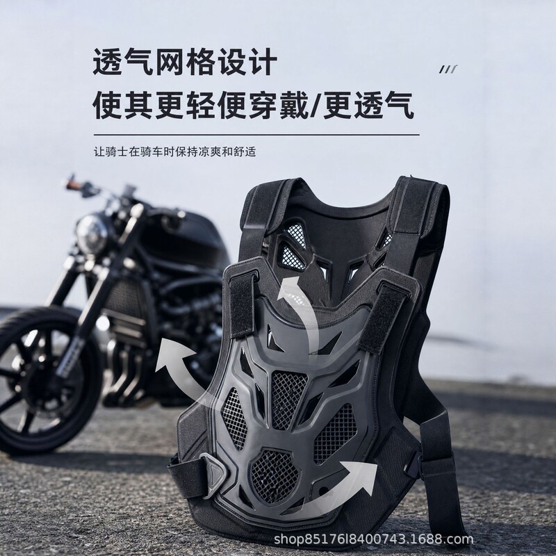 Motorcycle protective vest, riding protective gear, anti-fall vest with breathable mesh design, adjustable shoulder straps, chest and back protector Motorcycle protective vest, riding protective gear, anti-fall vest with breathable mesh design, adjustable shoulder straps, chest and back protector