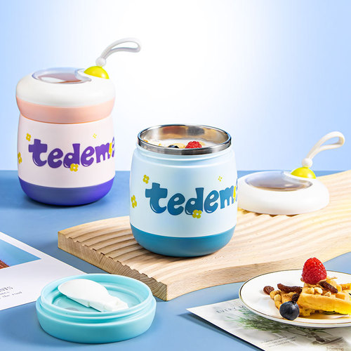 New INS304 Stainless Steel Insulated Soup Cup Baby Dessert Milk Cup Portable Student Soup and Porridge Breakfast Cup Wholesale