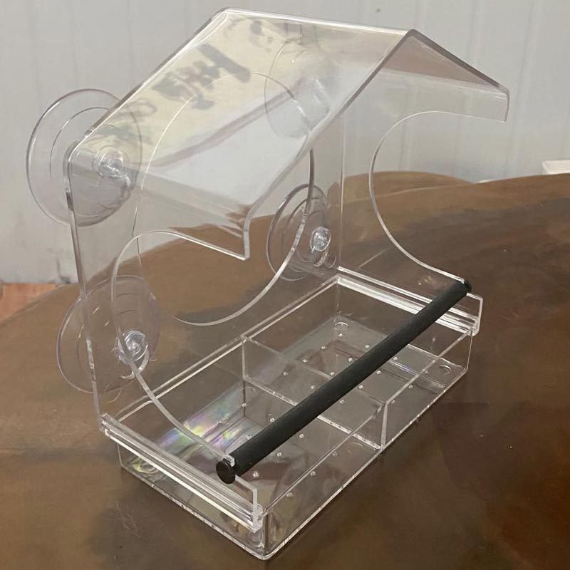 Bird feeder acrylic transparent acrylic bird cage new pet outdoor bird feeder factory direct selling spot 4