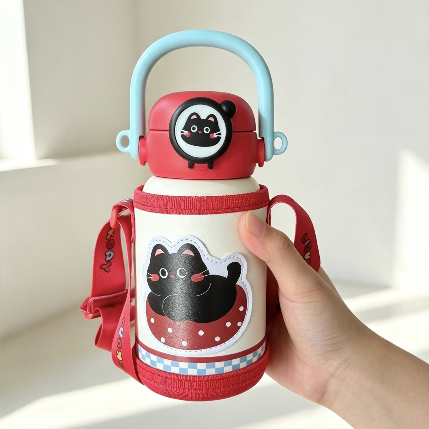 Dibujos animados 316 acero inoxidable doble bebida creativa para niños termo taza de agua de paja de asta regalo de coche portátil al por mayor image 41