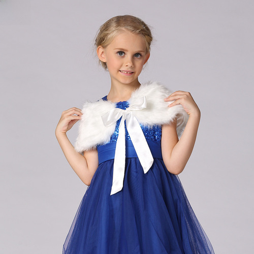 One-piece women's children's cloak 2024 new children's clothing fashion Korean version fluffy cloak children's dress accessories
