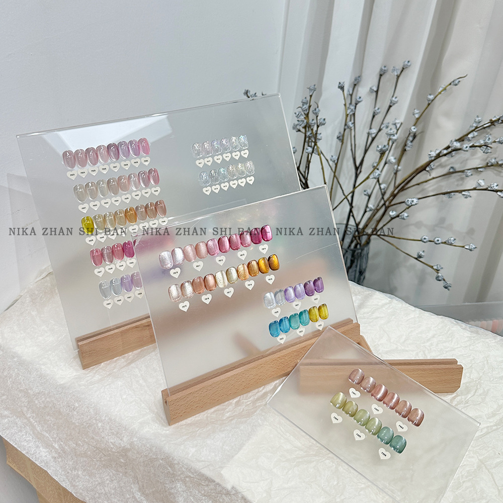 Nuevo tablero de manicure acrílico de doble cara pintura de manicure pegamento de estilo de trabajo de tarjeta de color impresión de color