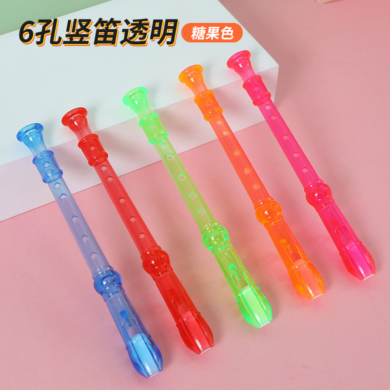 Flauta transparente de seis agujeros mini flauta infantil infantil creativo instrumento musical tocando juguetes de jardín de infantes regalos