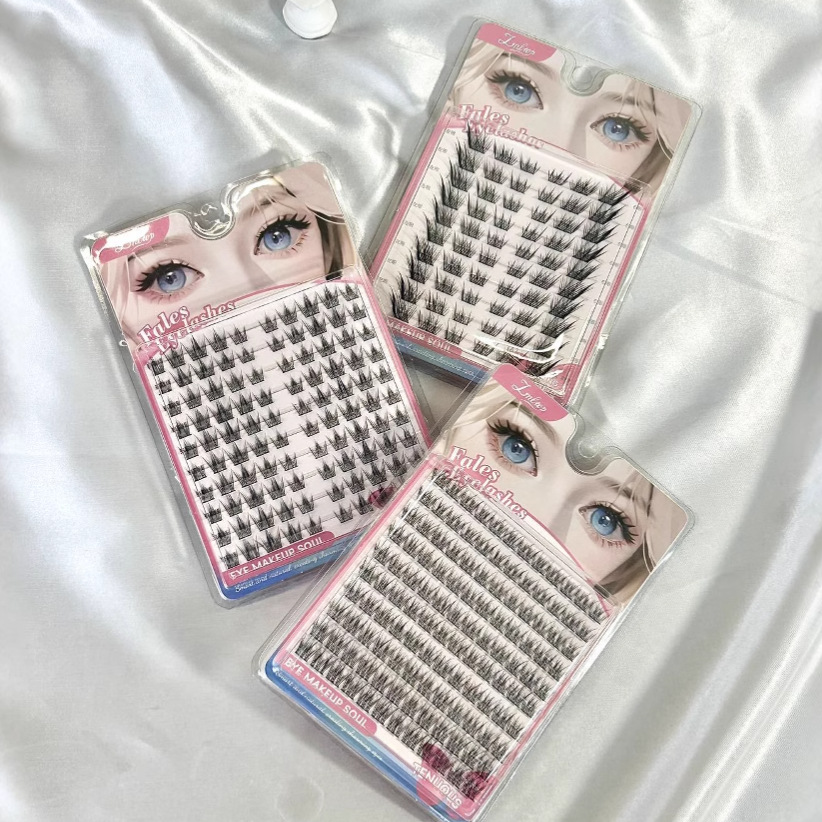 LMLTOP Perezoso novato un solo grupo de pestañas falsas Fox Baby Curved Segment Eyelashes SY928 Selección estricta