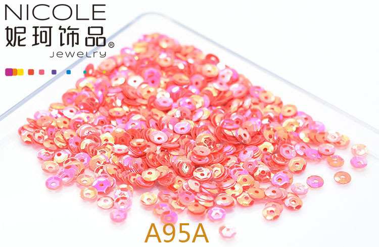 Austria importó lentejuelas 4mm cóncavo bordado francés Glitter Ropa Accesorios 10g Pack