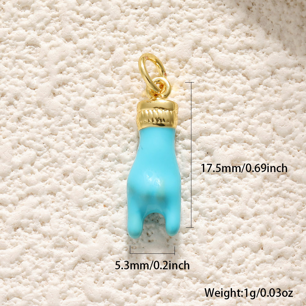 3g Weight Pendant Jewelry Making Type No Chain Chain Material 1 Piece Quantity Daily Occasion Copper Material Hand, Gesture, Antlers Pattern All Seasons Season Unisex Gender Polished Finish Enamel, Plating Design Cute, Vintage Style Style 1 Piece Copper Hand Gesture Antlers Polished Pendant 11