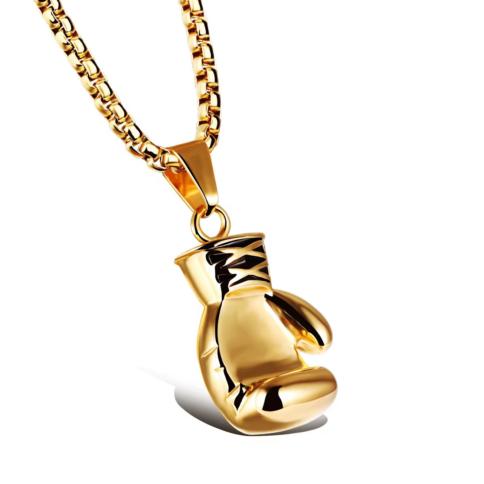 Estilo coreano simple moda dominante boxeo collar de los hombres moda hiphop colgante hombres y mujeres hip hop joyería